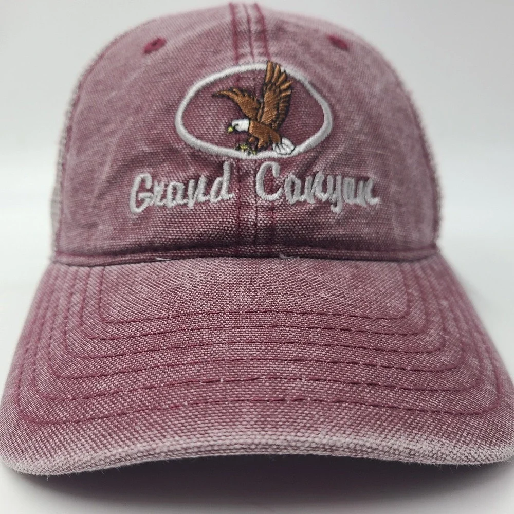Grand Canyon Hat Snapback Trucker Mesh Red Gray Bald Eagle Arizona Outdoors Wear